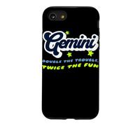 Gemini Double Trouble Twice The Fun Zodiac Typographie Coque pour iPhone SE (2020) / 7/8