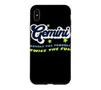 Gemini Double Trouble Twice The Fun Zodiac Typographie Coque pour iPhone XS Max