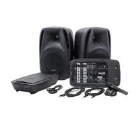 Gemini ES-210MX-BLU - Système d'enceintes sans fil amplifié 150 Watts RMS - Bluetooth - USB/Carte mémoire SD - avec 2 micro et connectique