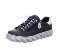 Gemini Femmes Baskets en cuir à plateau avec élastique et fermeture éclair 343850-02, Taille:38 EU, Couleur:Bleu