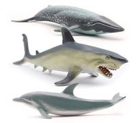 Gemini&Genius Figurine d'action pour enfants (dauphin, requin tigre, requin baleine)