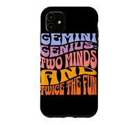 Gemini Genius Two Minds Twice The Fun Zodiac Typographie Coque pour iPhone 11