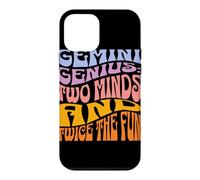 Gemini Genius Two Minds Twice The Fun Zodiac Typographie Coque pour iPhone 12 Mini