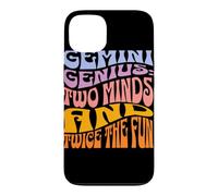 Gemini Genius Two Minds Twice The Fun Zodiac Typographie Coque pour iPhone 13
