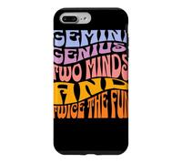 Gemini Genius Two Minds Twice The Fun Zodiac Typographie Coque pour iPhone 7 Plus/8 Plus