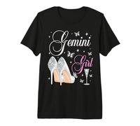 Gemini Girl May Juin Birthday Party Zodiac Talons Hauts T-Shirt Haut de Gamme