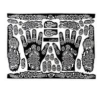 Gemini_mall® 1 Feuille de Modèles de Tatouage Mains/Pieds Pochoirs de Tatouage au Henné pour Aérographe Mehndi Peinture Corporelle, Motif Aléatoire