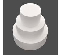 Gemini_mall® 3 Pièces rondes en Polystyrène avec Bord Droit pour Faux Gâteaux - 10,2 cm, 15,2 cm, 20,3 cm