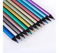 Gemini_mall® Assortiment de 12 crayons de couleurs métallisées non toxiques pour dessin et croquis, livres de coloriage pour adultes et gribouillage
