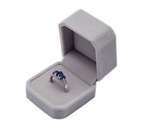 Gemini_mall Boite à Bijoux - pour Bague de Fiançailles ou Boucles d’oreilles - en Velours , Velours, gris, Taille unique