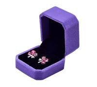 Gemini_mall Boite à Bijoux - pour Bague de Fiançailles ou Boucles d’oreilles - en Velours , Velours, violet, Taille unique