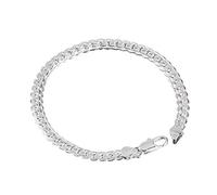Gemini_mall® Bracelet à chaîne plaqué argent pour homme