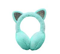 Gemini_mall Cache-oreilles en peluche en forme d'oreilles de chat pour femme et fille Bleu