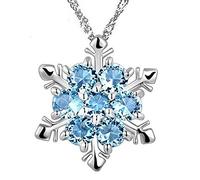 Gemini_Mall® Collier avec pendentif flocon de neige en argent plaqué avec strass et cristaux Swarovski Elements pour femme, Argent + strass., Argenté., Taille unique