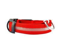 Gemini_mall® Collier de sécurité LED super lumineux pour chien - Haute visibilité et sécurité - Collier de sécurité clignotant réglable - 6 couleurs, 3 tailles (L 48 cm - 60 cm - 23,62"), rouge)