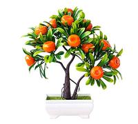Gemini_mall Fleur artificielle pour intérieur Bonsaï Orange pour bureau, jardin, décoration de fête Orange