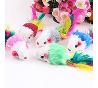 Gemini _ Mall® Lot de 10 jouets imitation souris avec plumes et en fourrure synthétique pour chatons chats