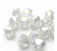 Gemini_mall® Lot de 100 perles de verre à facettes en cristal 4 mm pour la création de bijoux, Clear AB