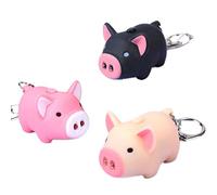 Gemini_mall® Lot de 3 porte-clés en forme de cochon avec lumière LED et son pour sac de voiture