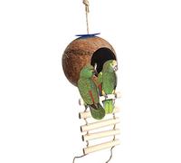 Gemini _ Mall Nid en noix de coco naturelle pour animal domestique perroquet, perruche, calopsitte, conure, canari, pinson, colombe, hamster, rat, gerbille, souris