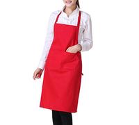 Gemini_mall® - Tablier de cuisine avec double poche - Noir uni - Unisexe