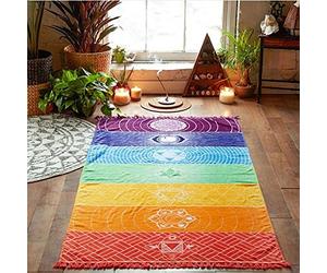 Gemini_Mall Tapisserie Murale Motif Chakra Arc-en-Ciel 150 x 75 cm