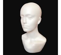 Gemini_mall® Tête de mannequin homme en styromousse, support pour perruque, chapeau, blanc