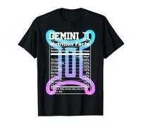 Gemini Nutrition Signe du Zodiaque Astrologie Bleu Violet T-Shirt Graphique avec Valeur