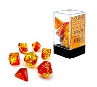 Gemini Polyhedral Translucent Red-Yellow/gold 7-Die Set