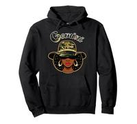 Gemini Queen Camo Black Woman Birthday Zodiac Sign Afro Sweat à Capuche