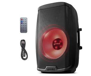 Gemini Sound AS-2115Bt-Lt - Enceinte de sonorisation active DJ Bluetooth de 2000W avec woofer 15”, Eclairage festif à LED, Sd, USB, Entrée/sortie XLR§, 2x 6,3mm Microphone/RCA et entrées AUX, Tws