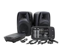 Gemini Sound ES-210MXBLU Professional Audio Bluetooth PA avec Deux Haut-parleurs de Woofer de 10 Inclus, Mélangeur Amovible à 8 Canaux, 4 entrées de Ligne / Micro, SD, USB