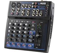Gemini Sound GEM-08USB - Table de Mixage Analogique Compact à 8 Canaux comprenant 2 Canaux Micro, EQ de Bande 3, Lecture USB à partir de Périphériques USB et en Streaming Bluetooth
