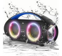 Gemini Sound GGO-230L - Enceinte boombox 50W Bluetooth: Enceinte portable sans fil étanche (IPX5) avec radio FM, éclairage LED festif, batterie de réserve et batterie rechargeable longue durée