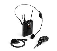Gemini Sound GMU-HSL100 - Système de micros Serre-tête et Cravate sans Fil avec récepteur Rechargeable, Connexion instantanée Plug & Play avec émetteur Ceinture pour DJ, chanteurs, animateurs