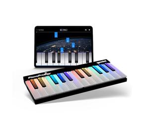 Gemini Sound PianoProdigy - Clavier à 24 touches Bluetooth éclairé - Piano portable et extensible pour musiciens débutants - Contrôleur MIDI sans fil pour dispositifs iOS/Android (appli requise)
