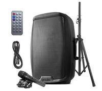 Gemini Sound Sound AS-2115BT-PK Party Bluetooth 15 Woofer 2000W Système Actif PA DJ Bluetooth Haut-parleurs avec Support de Haut-parleur, Microphone / Carte SD USB, entrées XLR avec poignées, TWS