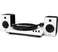 Gemini Sound TT-900 - Platine à 3 vitesses avec Bluetooth, enceintes stéréo 2 voies et réglage Pitch (ensemble blanc)