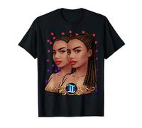 Gemini Zodiac Black Women Astrologie Anniversaire Queen T-Shirt