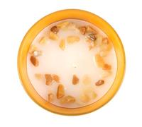 Gemini Zodiac Bougie parfumée lavande et bois de cèdre, éclats de citrine et cristal spirituel pour la chance