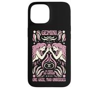 Gemini Zodiac One Gaze Two Univers Astrology Art Coque pour iPhone 15
