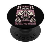 Gemini Zodiac One Gaze Two Univers Astrology Art PopSockets PopGrip Adhésif