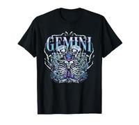 Gemini Zodiac Squelette Jumeaux Astrologie Anniversaire T-Shirt