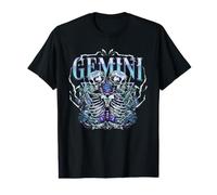 Gemini Zodiac Squelette Jumeaux Astrologie Anniversaire T-Shirt Graphique avec Valeur