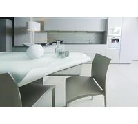 GEMITEX Molleton de Protection fabriqué en Italie antidérapant, Anti-Choc, Double Face Blanc/Blanc, Rond 140, meule et protège Votre Table des Chocs, Rayures et liquides, rejet avec Bord surjeteuse