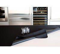 GEMITEX Molleton de Protection fabriqué en Italie antidérapant, Anti-Choc, Double Face Noir/Noir, 140 x 300, meule et protège Votre Table des Chocs, Rayures et liquides, Fini avec Bord surjeteuse