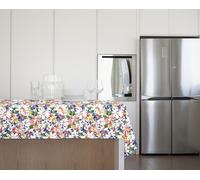 GEMITEX Nappe Tradition, molletonnée, cirée, imperméable et Anti-Taches, décoration 4133 Fleurs Sanremo, idéale pour Les Tables rectangulaires de 10/12 Personnes, 140 x 240 cm, fabriquée en Italie,