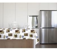 GEMITEX Nappe Tradition, molletonnée cirée, imperméable et Anti-Taches, décoration 4141 Provence Olive, idéale pour Les Tables carrées et Rondes de 4 Personnes, 140 x 140 cm, fabriquée en Italie,