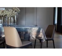 Gemitex Nappe Transparente, imperméable, Anti-Taches, Douce et protectrice, idéale pour 10 Personnes, 130 x 240 cm, fabriquée en Italie, avec surjeteuse