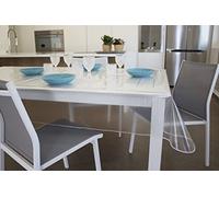 GEMITEX Nappe Transparente pailletée Effet Argent, cirée, fabriquée en Italie, 140 x 180 cm